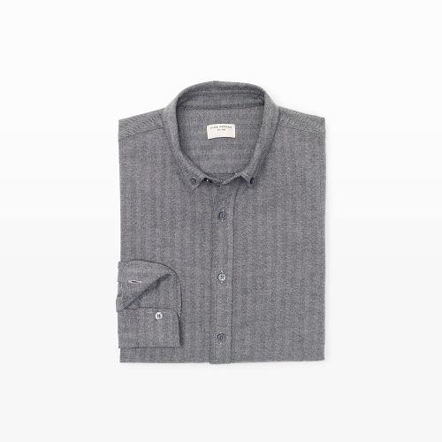 Club Monaco Color Grey Slim Herringbone Shirt