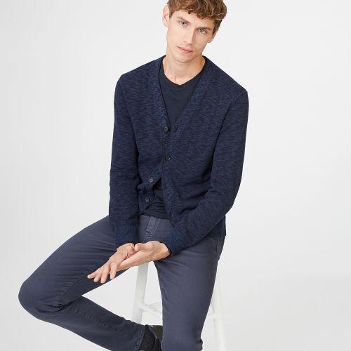 Club Monaco Color Blue Plaited Slub Cardigan