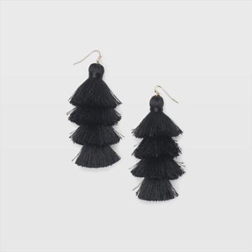 Club Monaco Color Black Tiered Tassel Earring