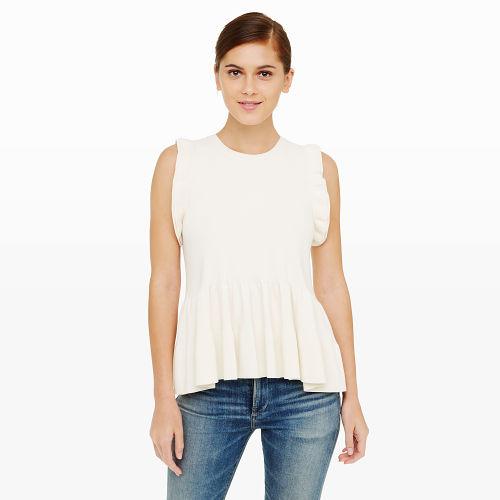 Club Monaco Color White Farrah Ruffled Sweater