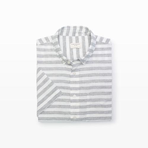 Club Monaco Color Black Short-sleeve Stripe Popover