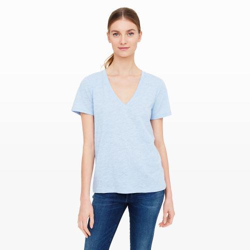 Club Monaco Color Blue Staray Linen Tee