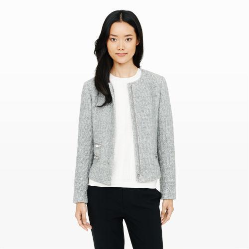 Club Monaco Color Grey Cherilyn Tweed Jacket In Size 0