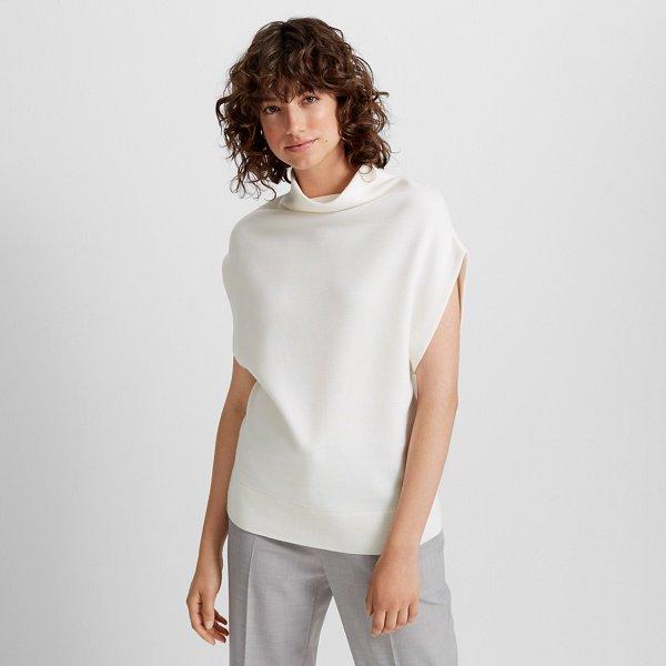 Club Monaco White Abhy Merino Wool Sweater