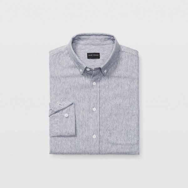 Club Monaco Blue And White Slim Jasp Shirt