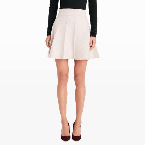 Club Monaco Color Pale Oatmeal Carly Pleated Sweater Skirt