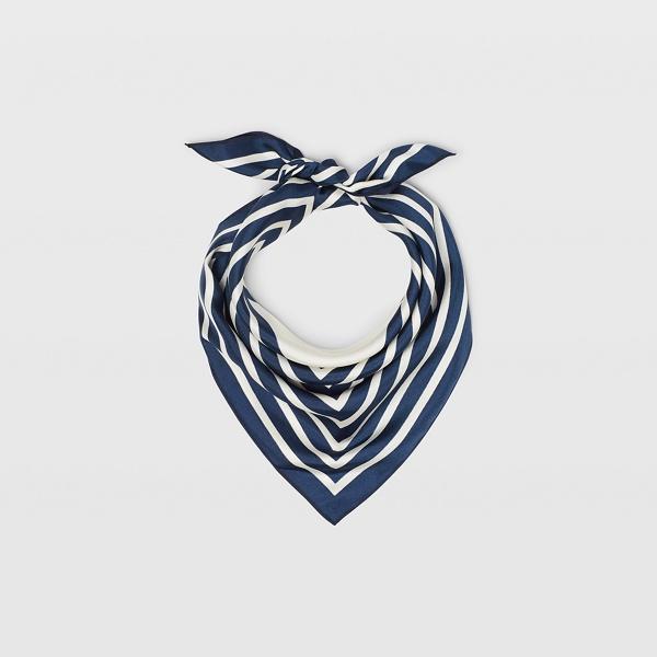 Club Monaco Navy Multi Silk Neck Scarf