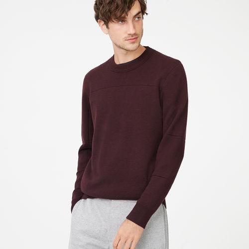 Club Monaco Color Purple Double-knit Seamed Crew