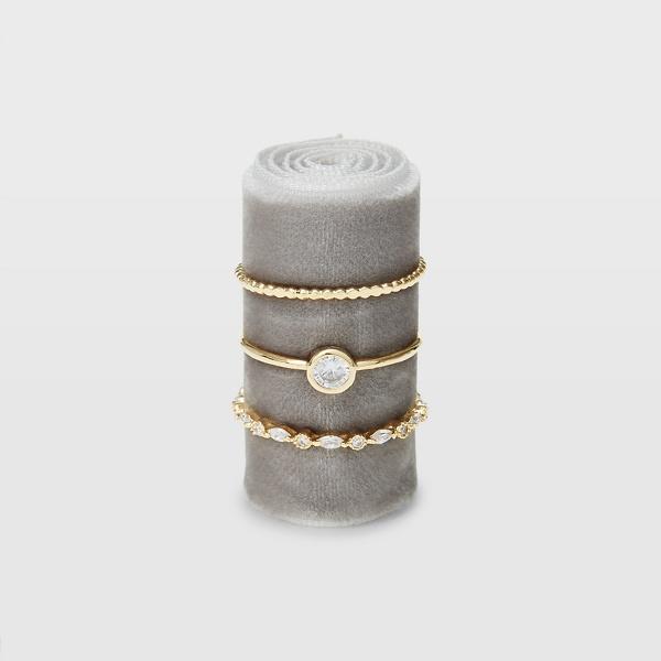 Club Monaco Gold Serefina Bezel Ring Set