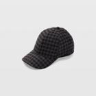 Club Monaco Dark Charcoal/black Donegal Gingham Cap