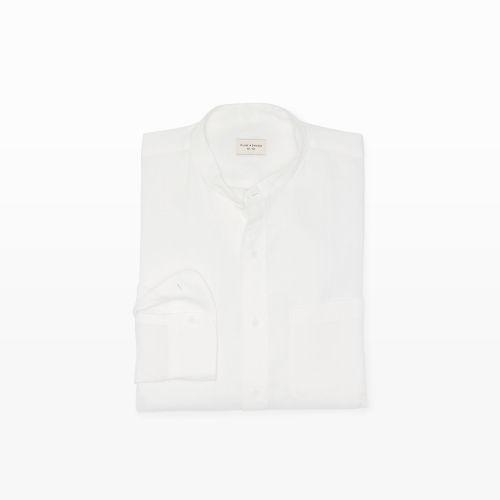 Club Monaco Color White Slim-fit Bc Solid Linen Shirt