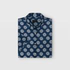 Club Monaco Color Blue Slim Short-sleeve Floral Shirt