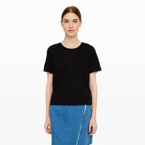 Club Monaco Color Black Elila Frayed Shirt