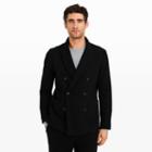 Club Monaco Color Black Double-breasted Knit Blazer