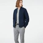 Club Monaco Color Blue Quilted Knit Bomber