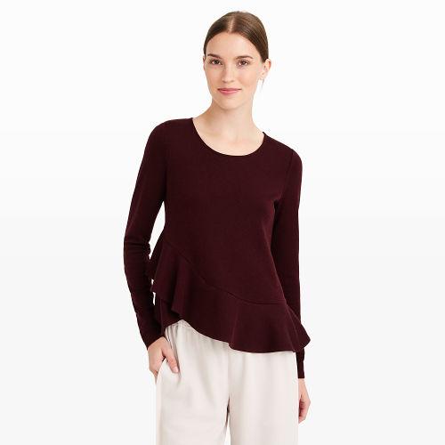Club Monaco Color Bright Violet Dillmah Ruffled Top