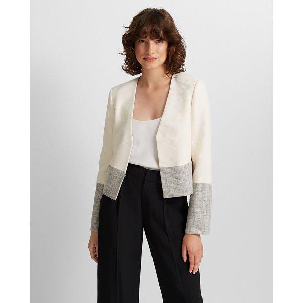Club Monaco Cream Multi Textured Jacket