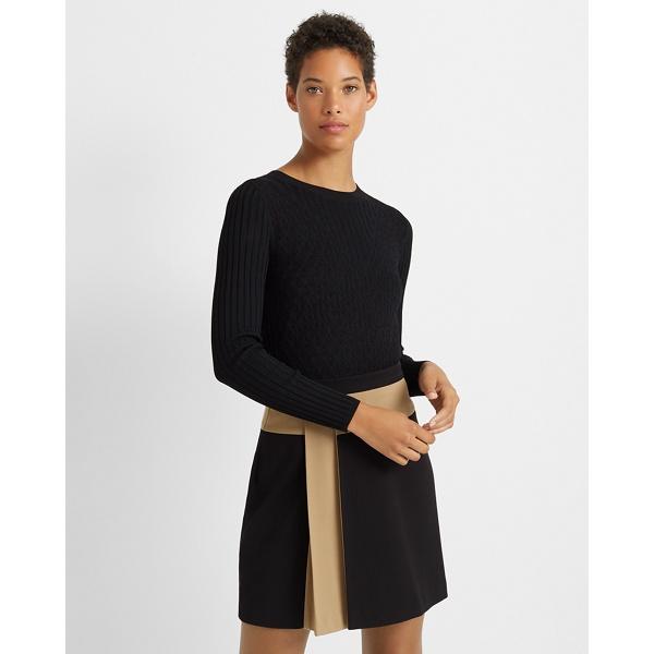 Club Monaco Black/beige Colorblock Mini Skirt