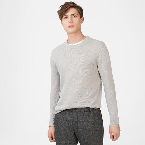 Club Monaco Color Grey Plaited Linen Crew