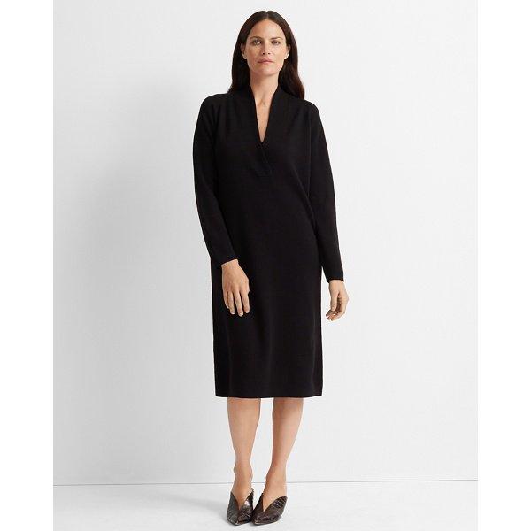Club Monaco Black Cross Front Sweater Dress