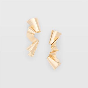 Ib Color Gold Long Ribbon Earring