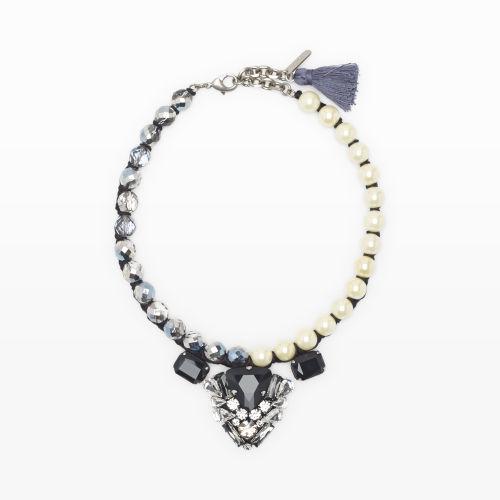 Club Monaco Color Black Rad Glass Pearl Necklace