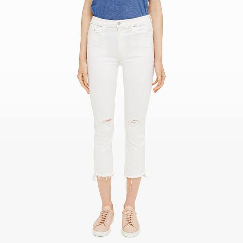 Mother Color Blue Mother Insider Crop Step Fray