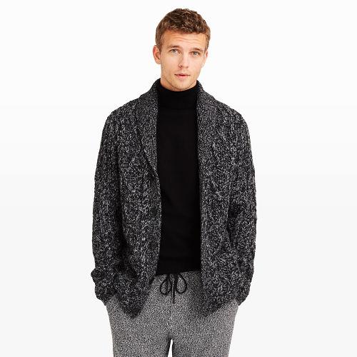 Club Monaco Color Black Alpaca Shawl Collar Cardigan