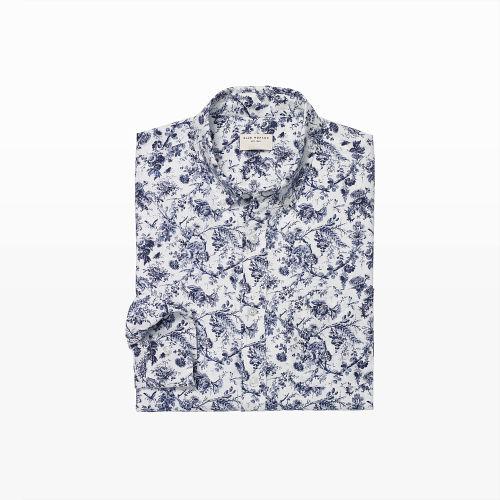 Club Monaco Slim Botanical Linen Shirt