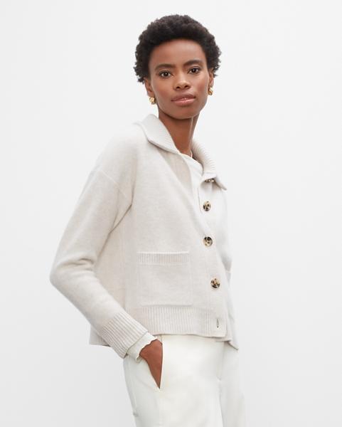 Club Monaco Boiled Cashmere Collar Cardigan