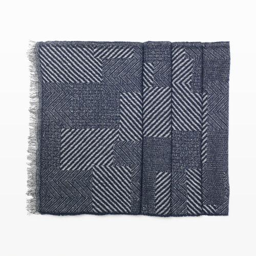 Club Monaco Color Blue Mixed Pattern Scarf In Size One Size