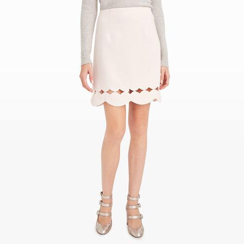 Club Monaco Color Pink Atrina Scallop Skirt