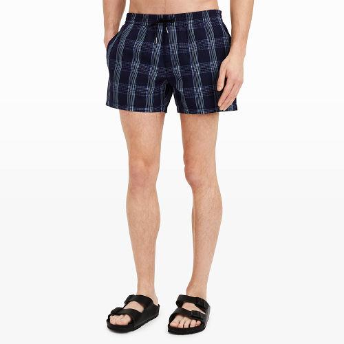 Club Monaco Color Blue Arlen Plaid Swim Trunk