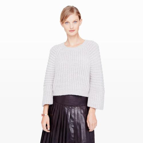 Club Monaco Color Grey Reyna Crop Sweater In Size L