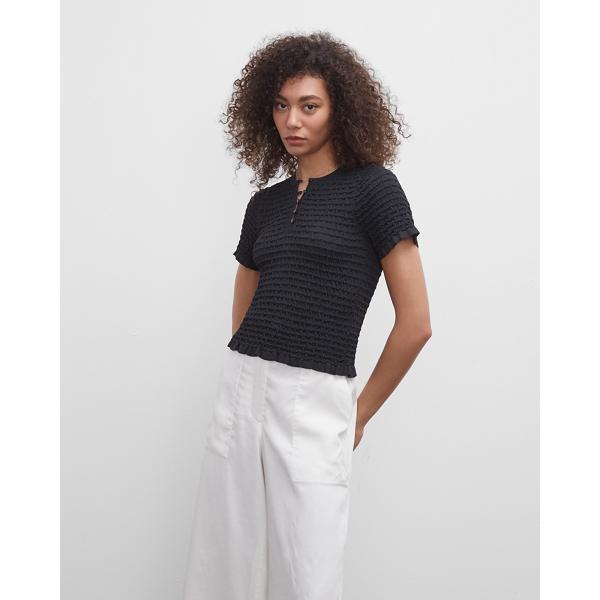 Club Monaco Pucker Stitch Button Tee