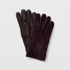 Club Monaco Burgundy Suede Blocked Glove