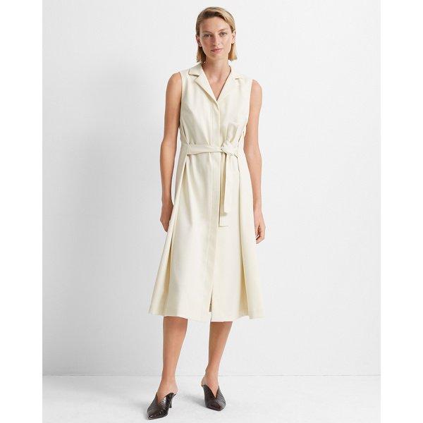 Club Monaco Cream Half Belted Dress
