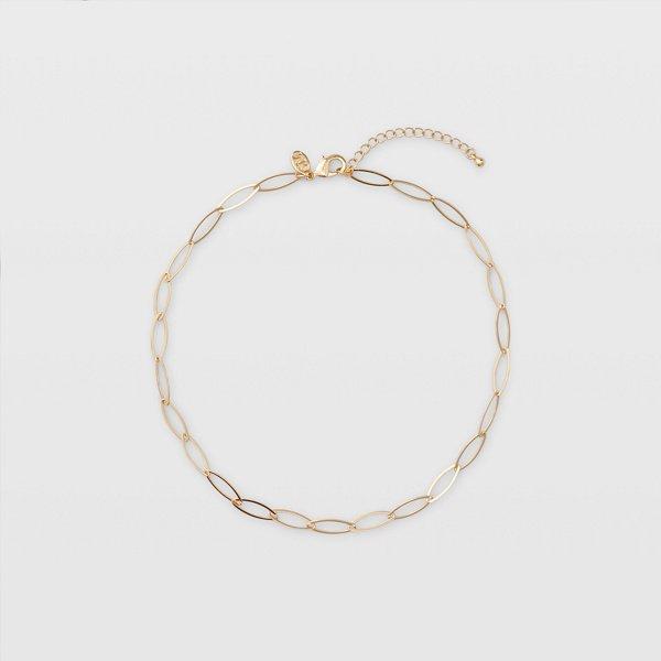 Club Monaco Gold Short Oval Chain Necklace