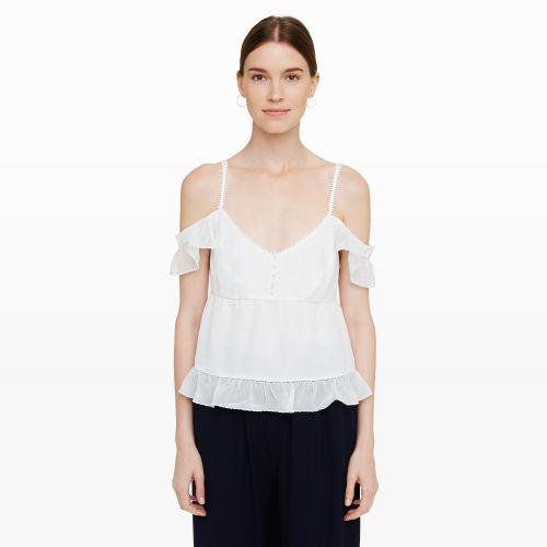 Club Monaco Color White Ziekle Cold-shoulder Camisole
