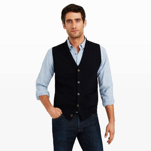Club Monaco Color Blue Button Sweater Vest