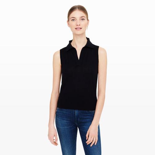 Club Monaco Color Black Ryeva Collared Sweater Tank