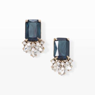Club Monaco Color Blue Evening Crystal Stone Earrings