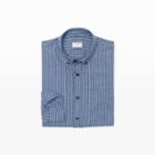 Club Monaco Color Blue Grey Stripe Slim Stripe Flannel Shirt