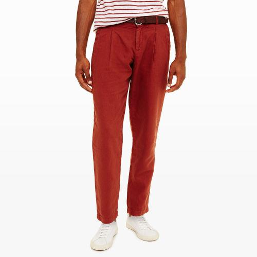 Club Monaco Color Bright Heather Grey Tapered Linen Cotton Trouser