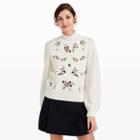 Club Monaco Color White Delmara Embroidered Sweater
