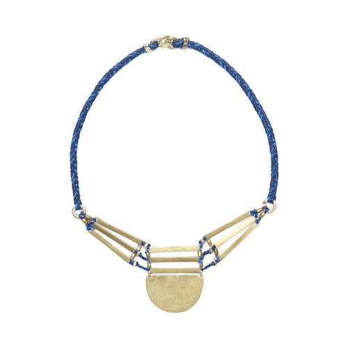 Club Monaco Color Blue Scosha Disc Bar Necklace In Size One Size