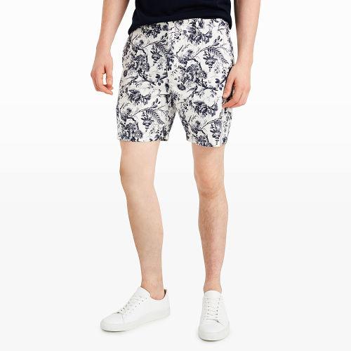 Club Monaco Color Blue Botanical Print Baxter Short
