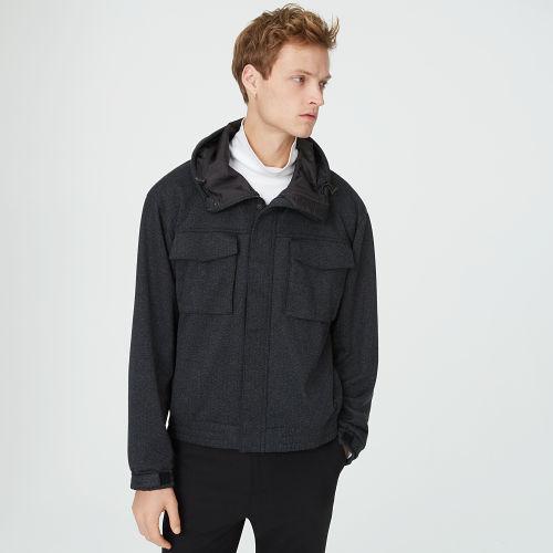 Club Monaco Color Grey Herringbone Tech Parka