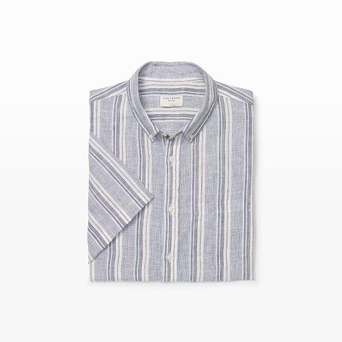 Club Monaco Color Natural Multi Slim Short-sleeve Linen Shirt