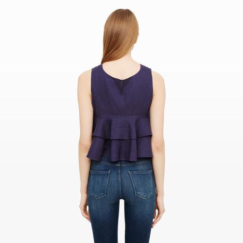 Club Monaco Color Blue Paleasa Ruffle Tank